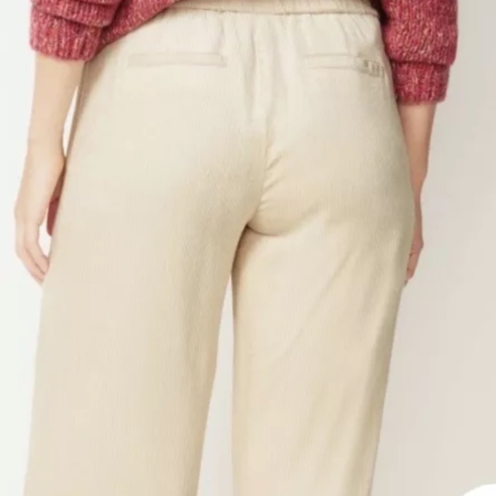 J Hill Wide Leg Fluid Cords Barley Women’s Beige Pants Sz Large new